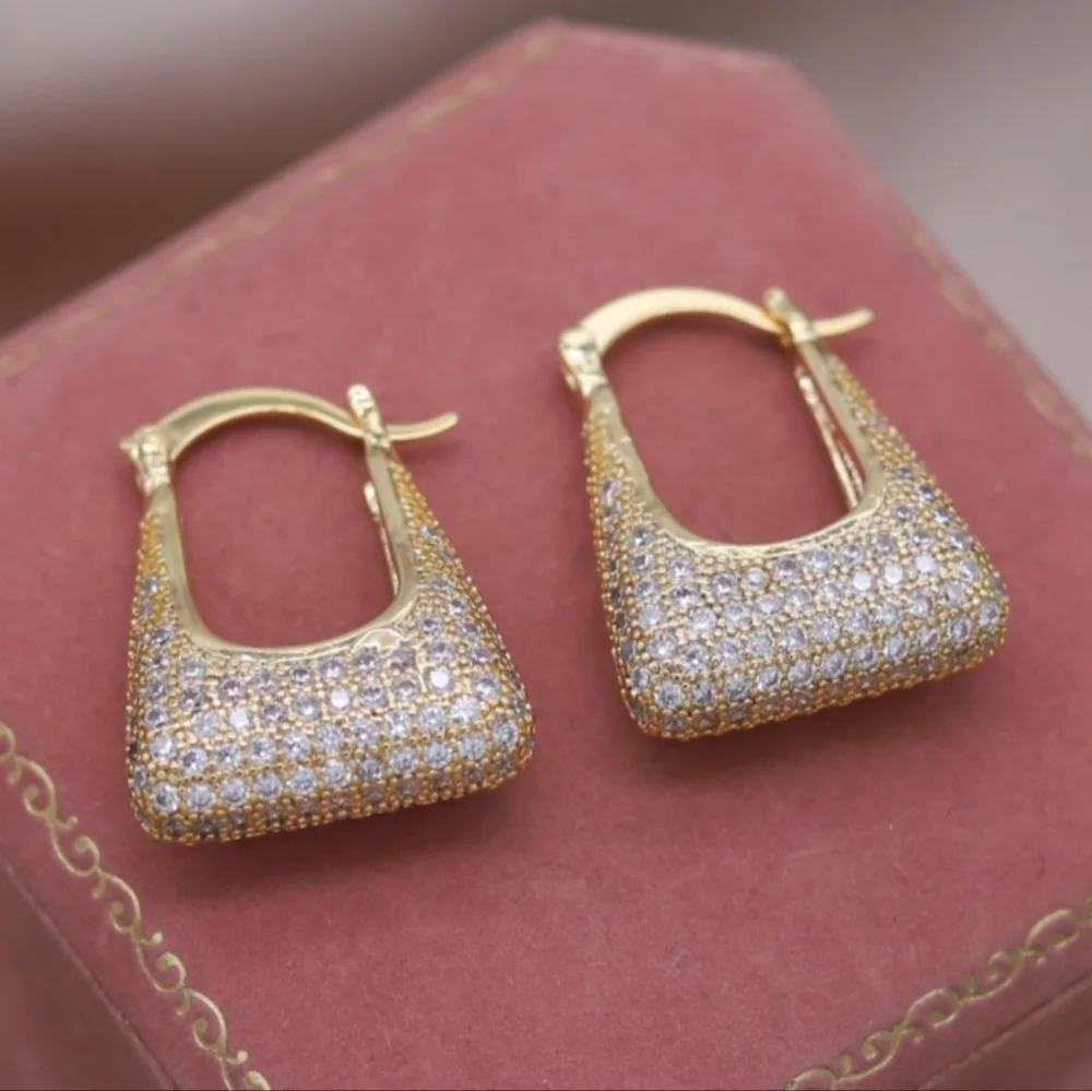 14k gold diamond earrings - Picture 6 of 6